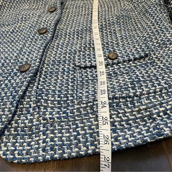 Talbots Womens Blue & White Tweed Blazer Jacket Size 18W Career Capsule Wardrobe - Picture 11 of 12